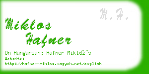 miklos hafner business card